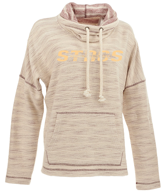 4. Fairfield Lacrosse Women’s Baja French Terry Pullover -Natural Brick Red