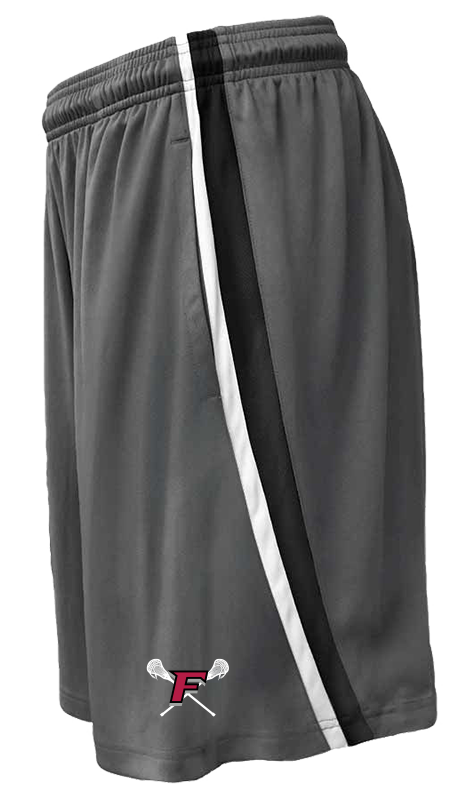 7. Fairfield Lacrosse Pennant Torque Shorts -Grey/Black Stripe