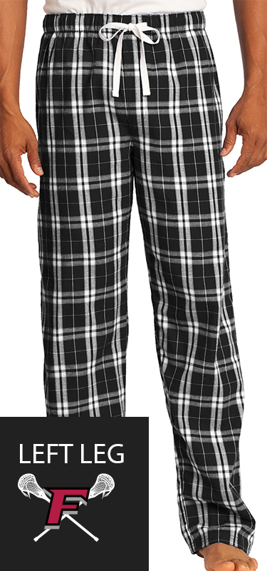 8. Fairfield Lacrosse Unisex District Flannel Pants -BLACK/WHITE