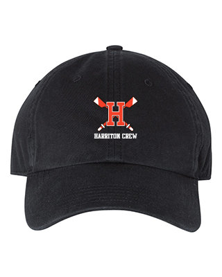 16. Harriton Crew Cotton Twill Baseball Hat -BLACK