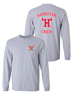 2. Harriton Crew Long Sleeve T-shirt -SPORT GREY