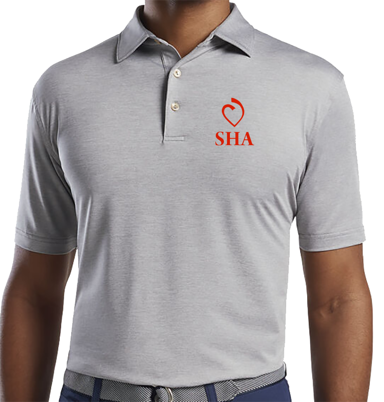 SHA Peter Millar Solid Performance Polo -GALE GREY
