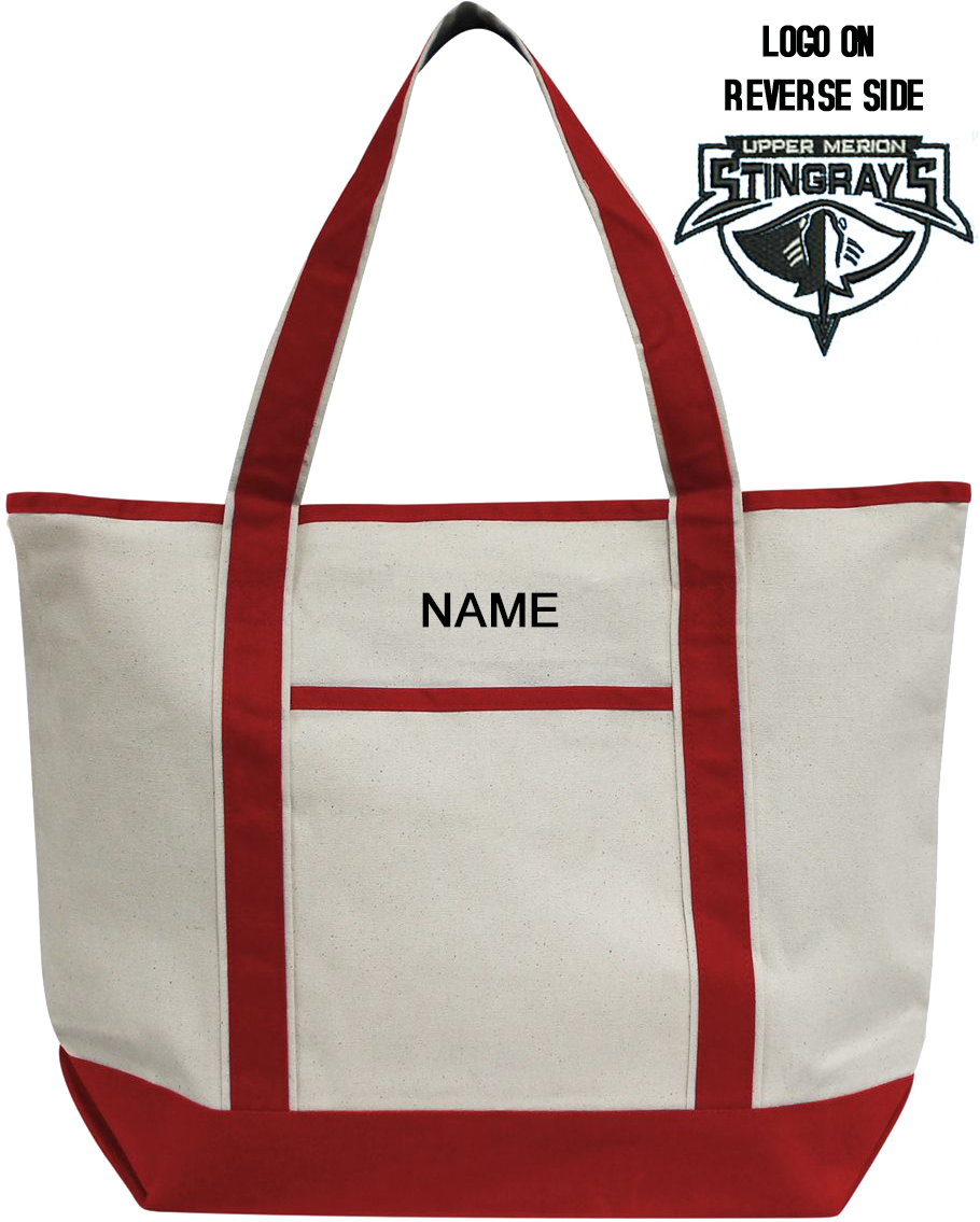 UM Stingrays Heavyweight Large Tote -NATURAL/RED