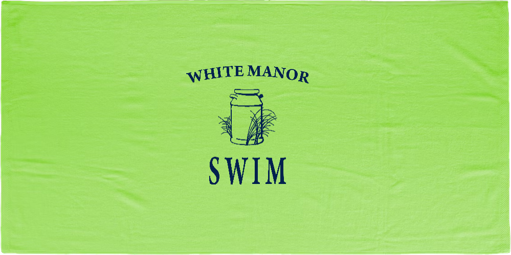 White Manor Swim Towel -BRIGHT LIME