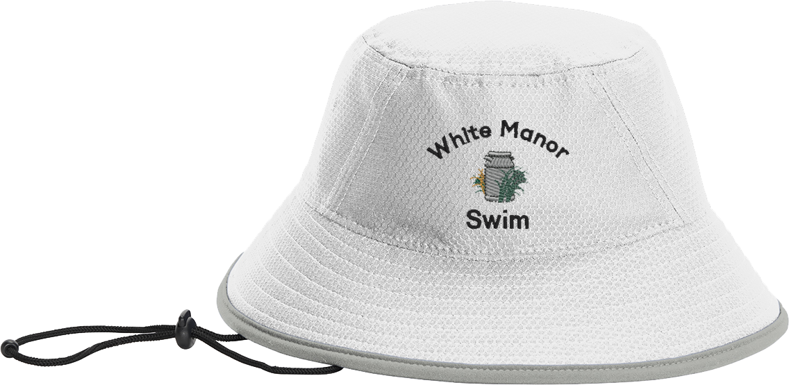 White Manor Swim Bucket Hat -WHITE