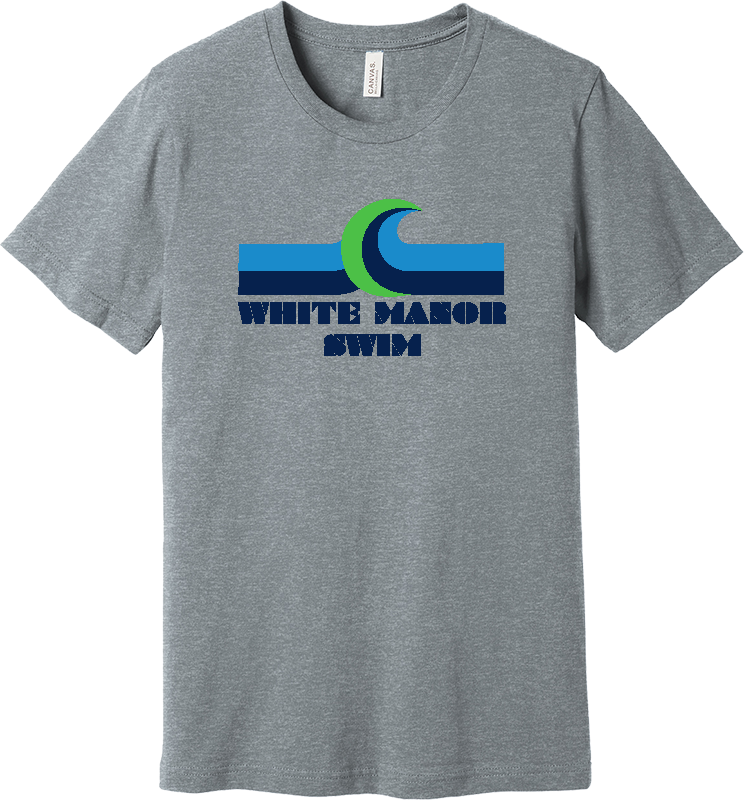 White Manor Swim 'Wave' Ring Spun Tee -ATHLETIC HEATHER