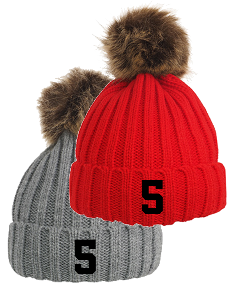 Fairfield Lacrosse Cable Knit Beanie with Pom