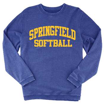 Springfield Softball Washed Corded Crew Sweatshirt
